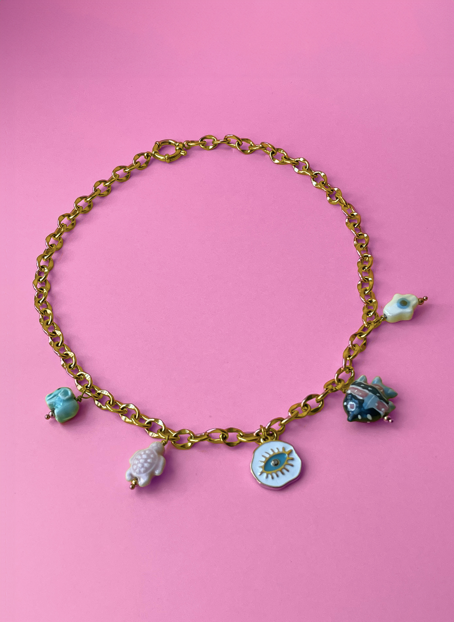 Collier charms Célia-Blue