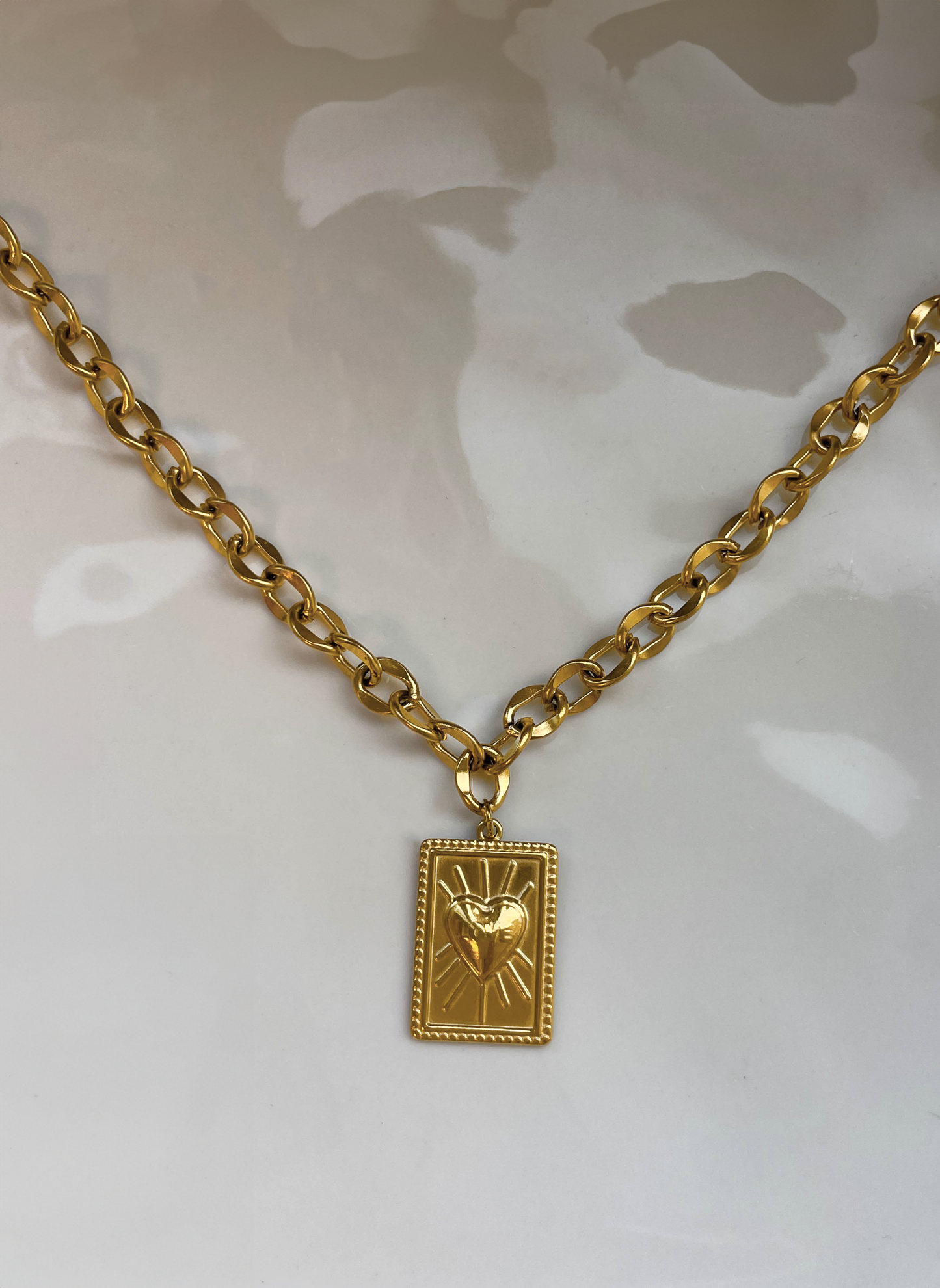 Collier chaîne coeur exvoto