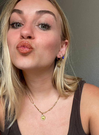 Collier double chaîne - coeur