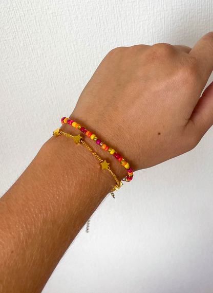 Bracelet rose et jaune